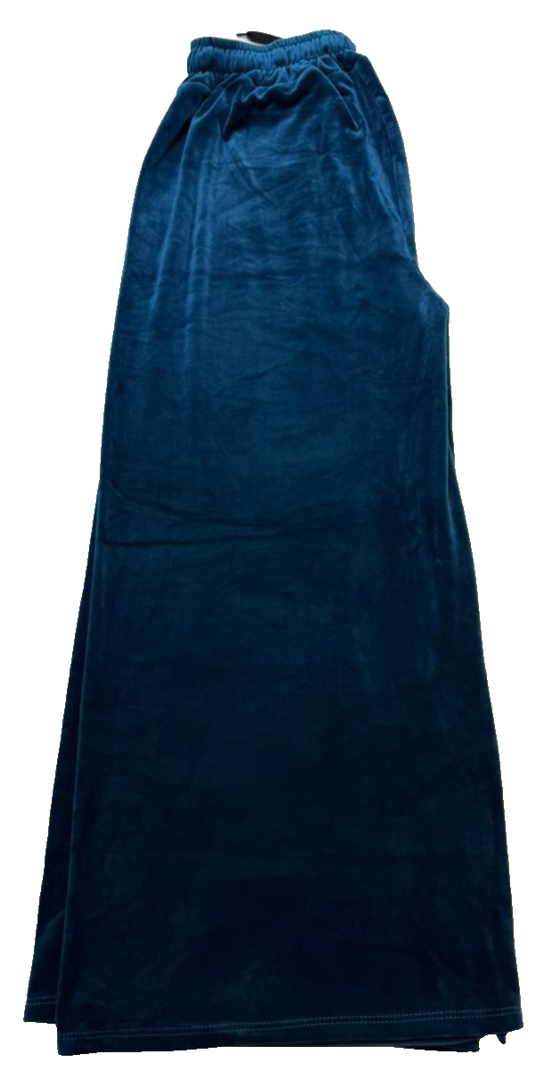 Woman Proto Moda Shengtai Valvet Drawstring Waist Trousers Sea Blue Size 36