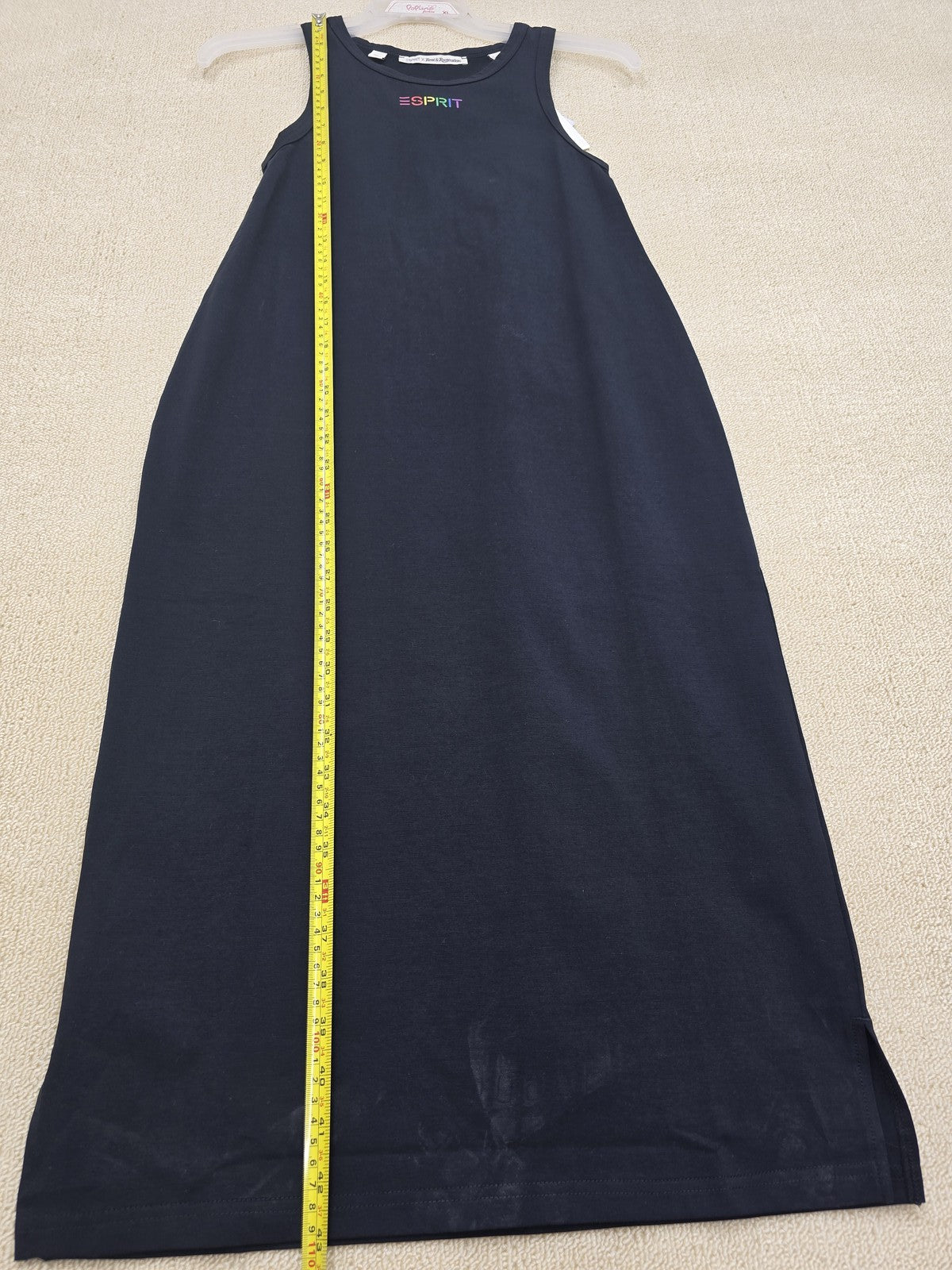 Esprit Black Sleeveless Maxi Dress M Women Solid