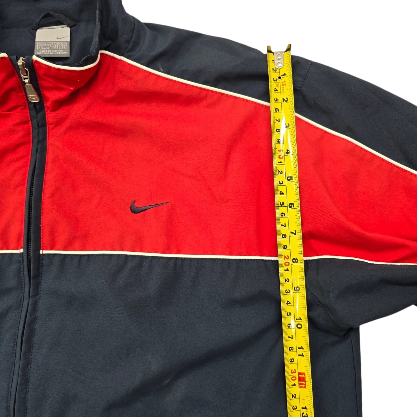 NIKE Men's Navy Blue Red White Vintage Windbreaker Jacket L