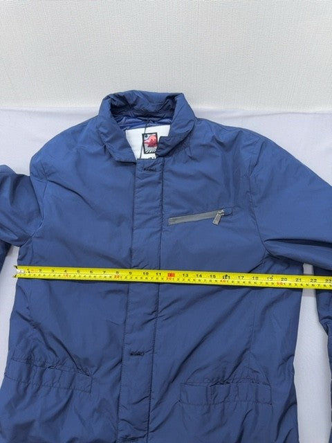 Trussardi Navy Field Jacket Men's Size S Nylon Zipper Hip Length