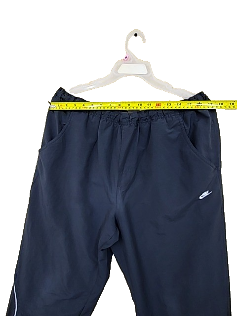 Nike Men's Black Woven Track Pants XXL Drawstring White Piping