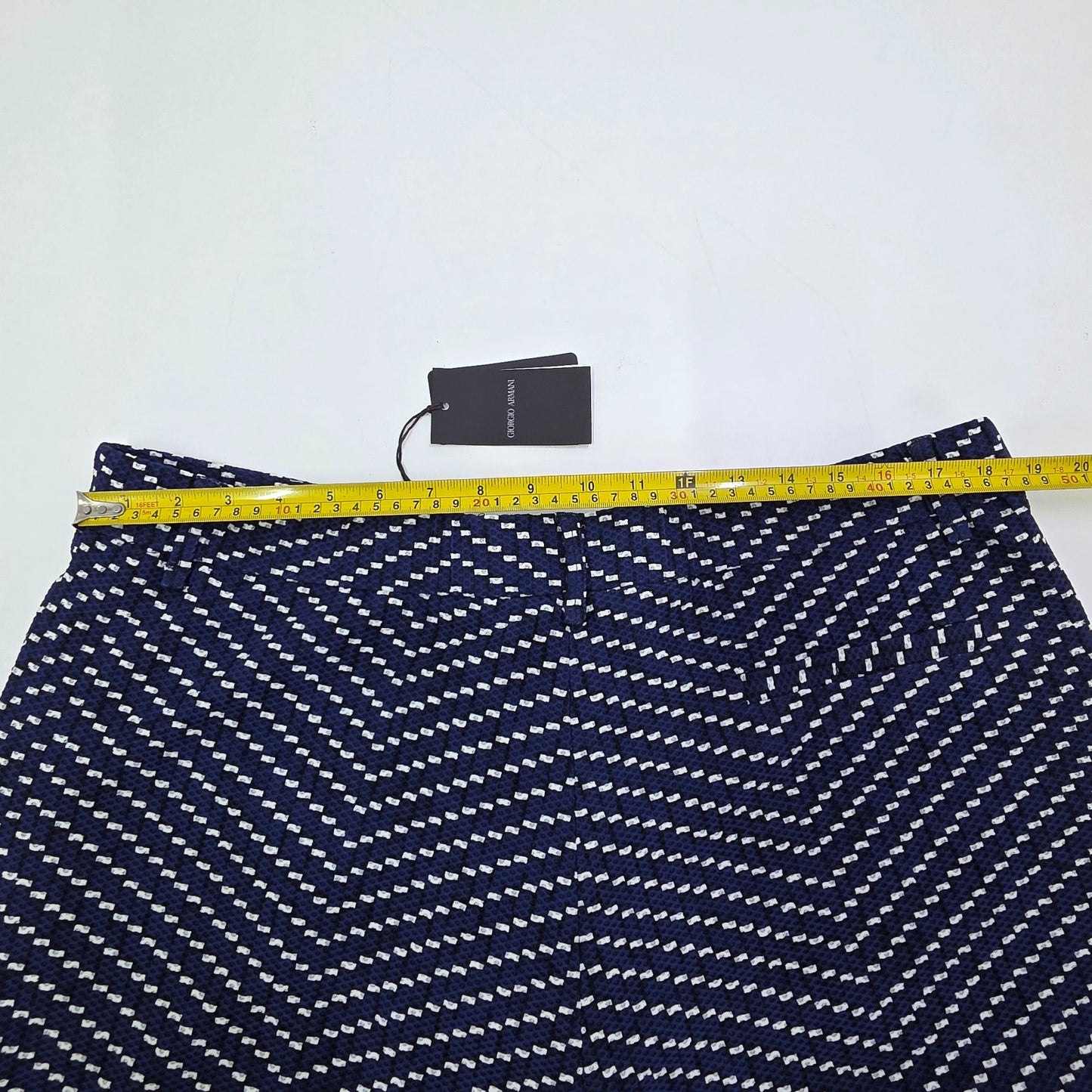 Giorgio Armani Men's Classic Bermuda Shorts All Over Printed Navy Blue 56 BNWT
