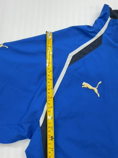 Puma Men's XL Blue Zip Track Jacket White Piping