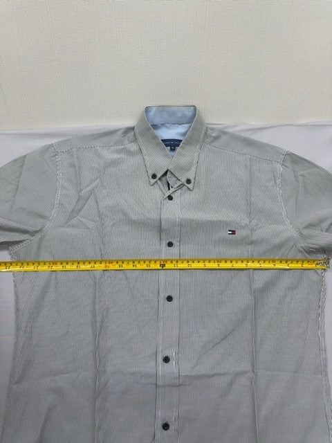 Tommy Hilfiger Men's Light Blue Check Dress Shirt XL Long Sleeve Button-Down