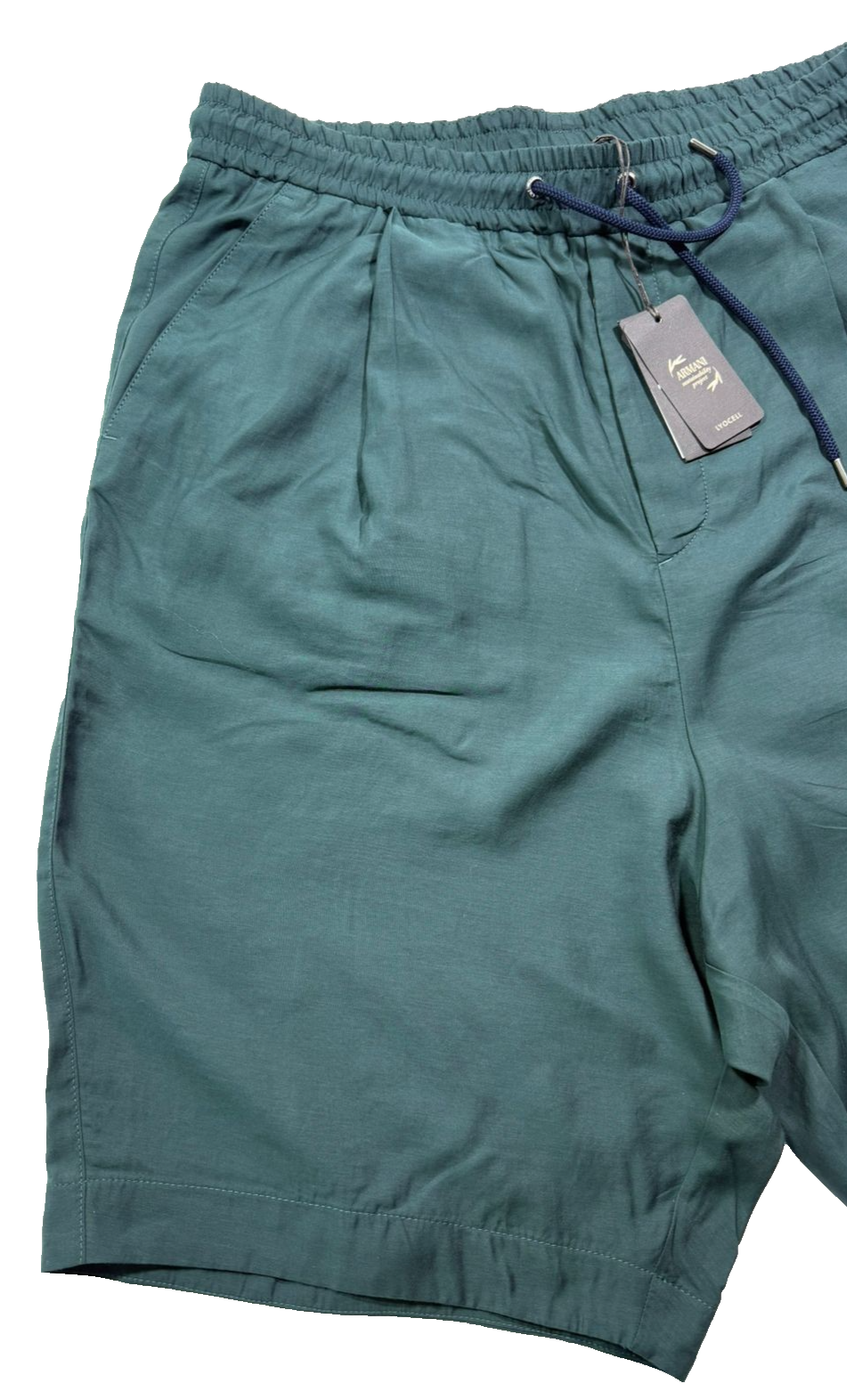 BNWT Giorgio Armani Men's Dark Green Drawstring Bermuda - Size 52