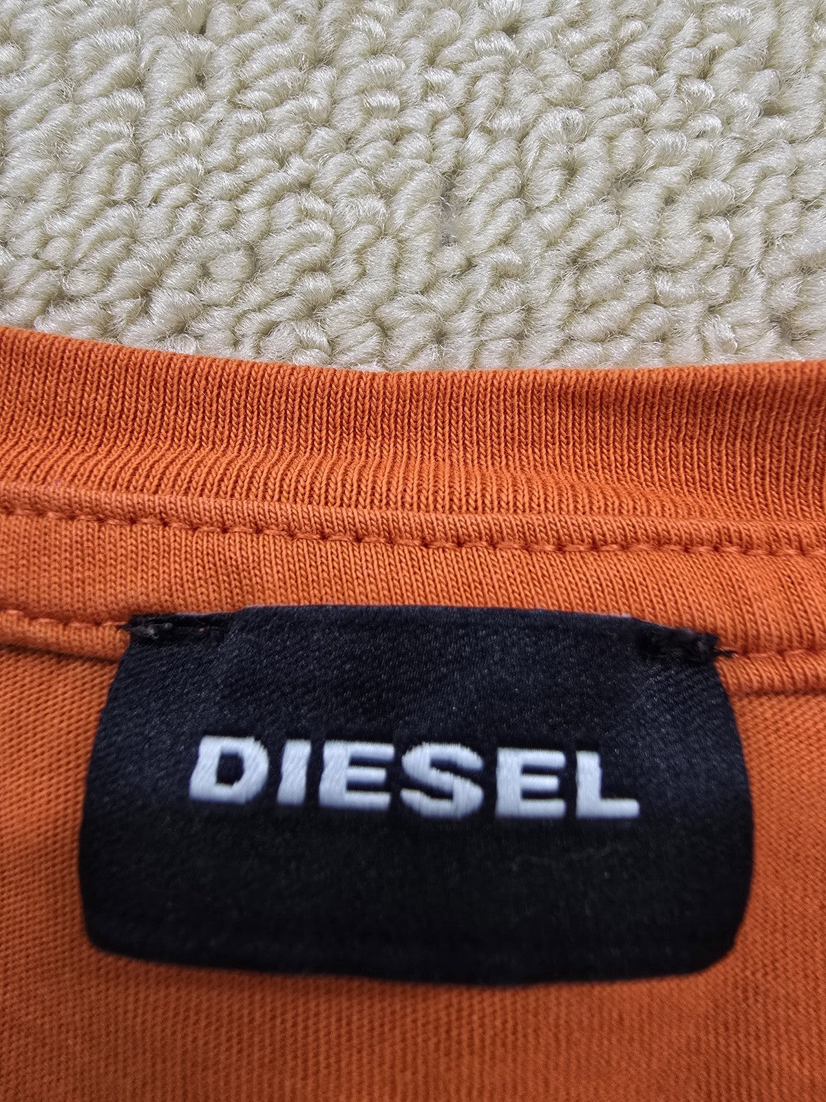Diesel Men's Orange Graphic Print XXL T-Shirt Cotton Short Sleeve