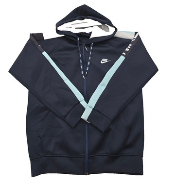 Nike Men's Navy Blue Full Zip Hoodie Jacket Size L Made in Cambodia