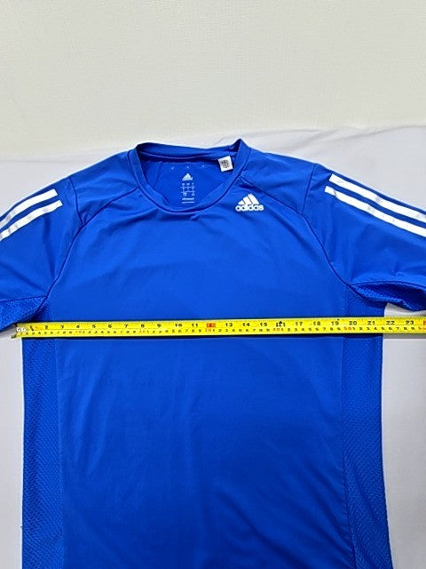 Adidas Men's Climacool Blue T-Shirt L Moisture Wicking 3-Stripes