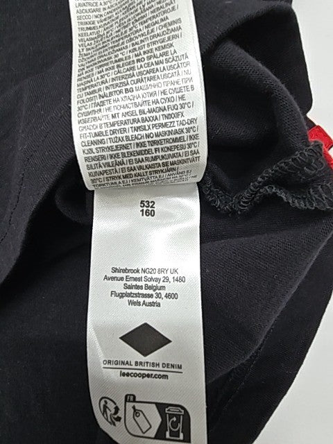 Lee Cooper Men's Black Logo T-Shirt Crew Neck Size L Regular Fit