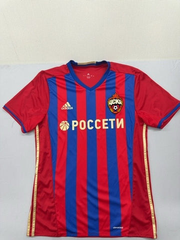 Adidas CSKA Moscow Red Striped Jersey L Climacool V-Neck L