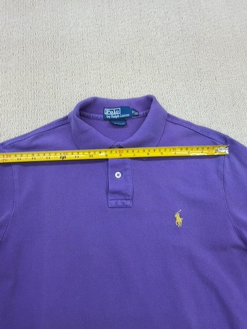 Polo Ralph Lauren Men's Purple Cotton Polo Shirt Size M Custom Fit