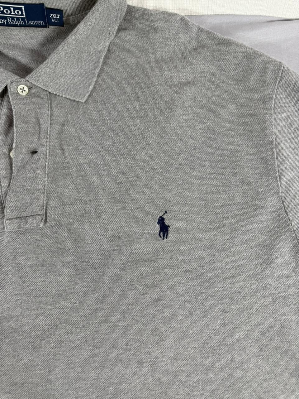 Polo Ralph Lauren Men's 2XLT Tall Gray Short Sleeve Polo Shirt Big Tall