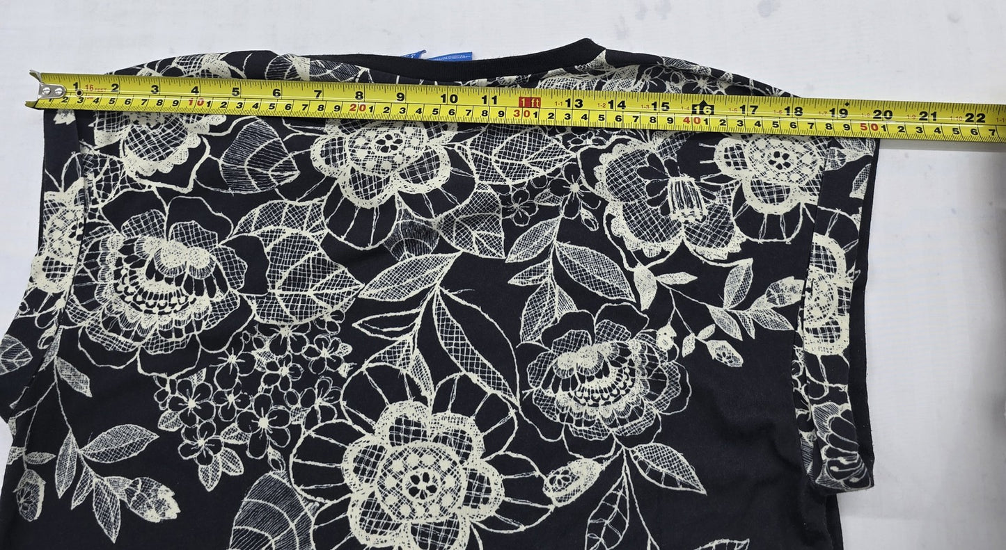 Adidas Women's Black Floral Lace Racerback Tank Top Size L