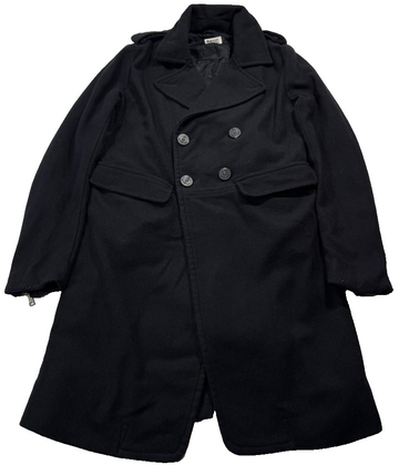 Diesel  Black Double Breasted Coat With Pockets And Button Details Size S Unisex