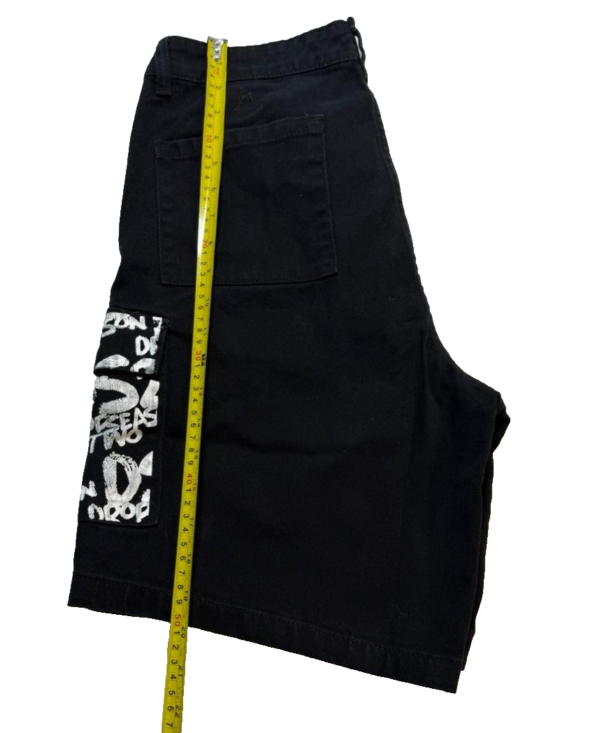 Dsquared2 Men's Black Logo Graffiti Shorts Cotton Casual Summer Wear Size 48