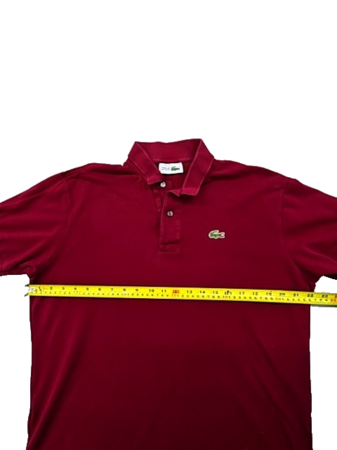 Lacoste Red Short Sleeve Polo Shirt Men's Regular Croc Logo Spain