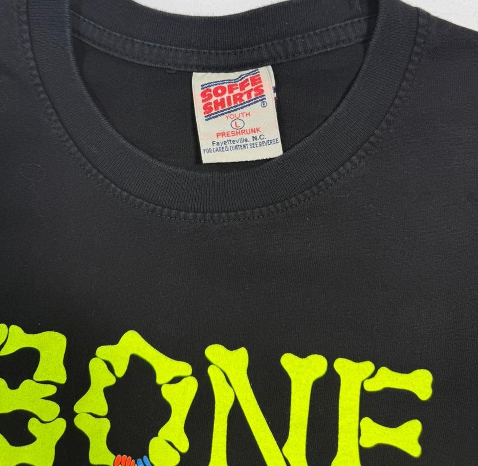 Soffe Unisex Youth Bone Circus Skeletons Neon Graphic T-Shirt Black L