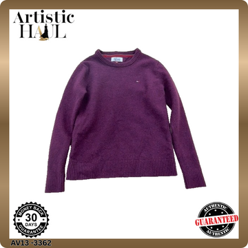Tommy Hilfiger Women's Purple Cable Knit Crewneck Sweater Size M