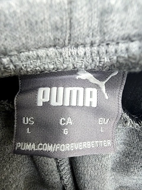 Puma Unisex Gray Tapered Sweatpants Size L Elastic Waist Knit