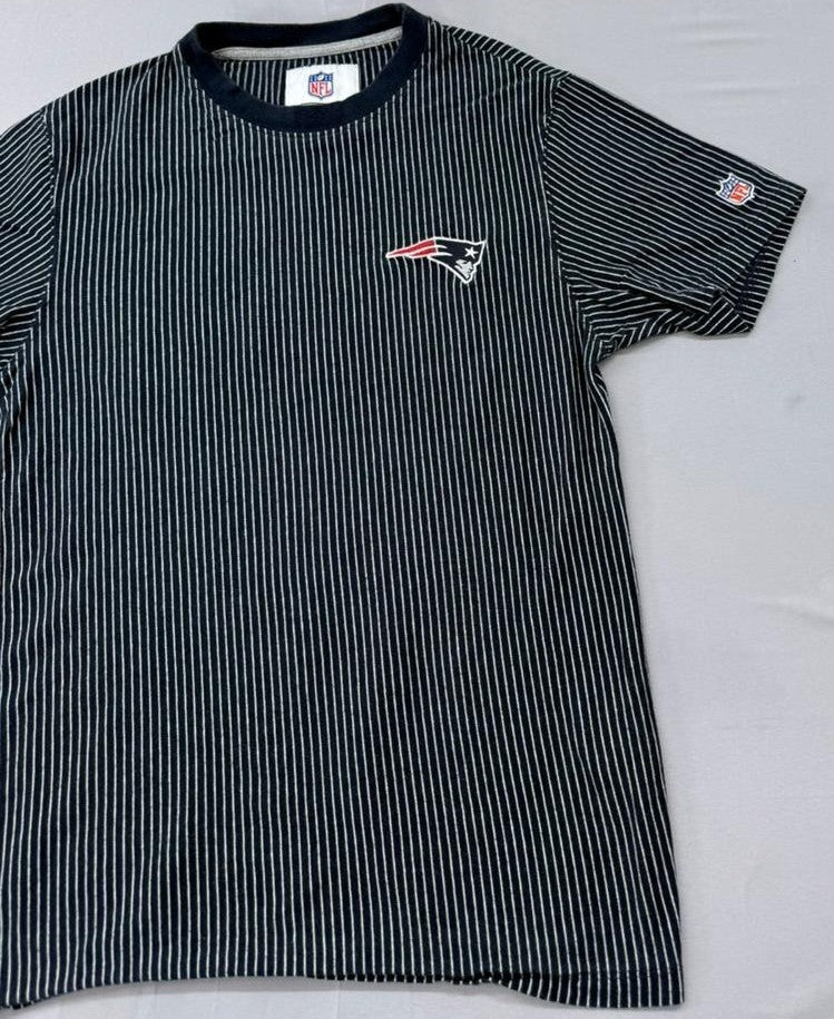 Celio Men's Navy Patriots NFL Striped T-Shirt Size S Cotton