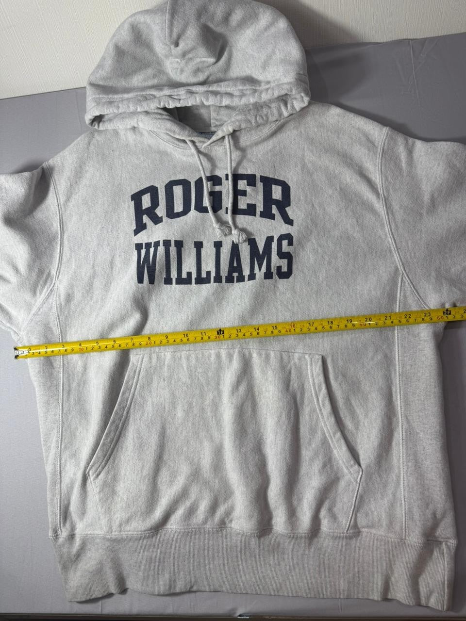 Champion Reverse Weave Roger Williams Hoodie Sweatshirt Grey Men's L