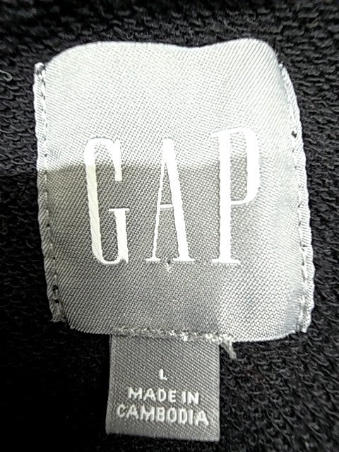 Gap Men's Black Zip-Up Fleece Hoodie Relaxed Fit Adult