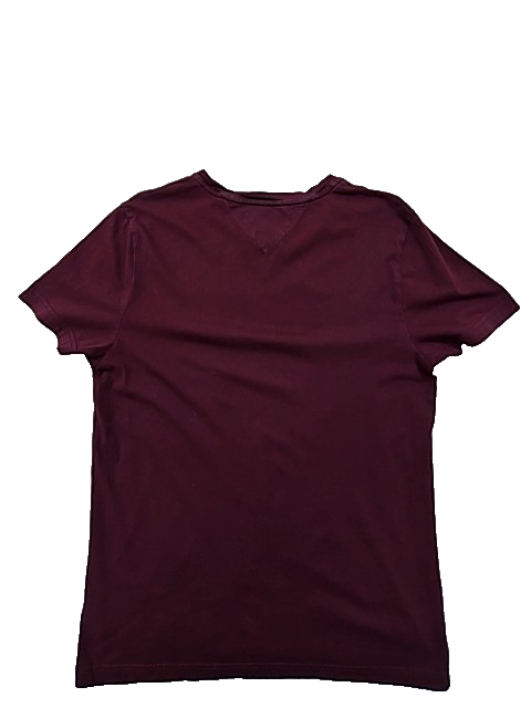 Tommy Hilfiger Men's Organic Cotton Burgundy T-Shirt M Short Sleeve Crew Neck
