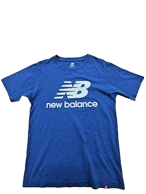 New Balance Men's Blue T-Shirt – Size M, Short Sleeve, Crew Neck
