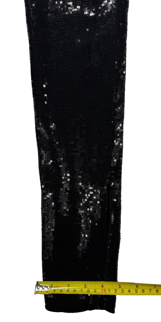 BNWT Giorgio Armani Women's Black Sequin Stretch Leggings Size 44