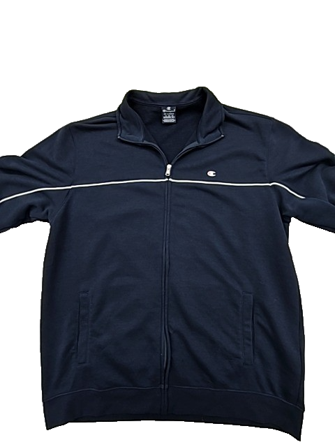 Champion Men's Navy Hoodie – Size 2XL, Full Zip, Cotton – Ref 49E29