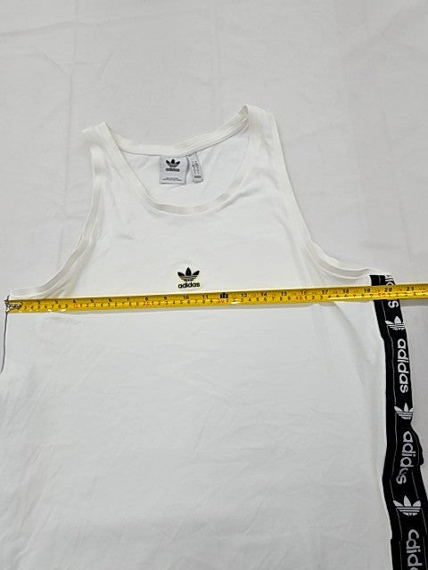 Adidas Men's White L Tank Top Athletic Sleeveless Cotton Blend