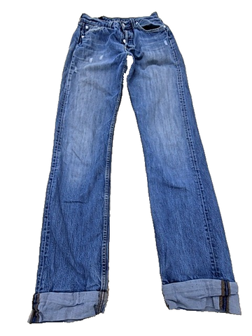 Levi's Men's Distressed Medium Blue Slim 501 Jeans XL