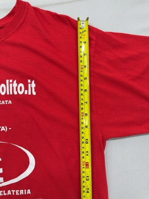 Russell Men's L Red Printed Short Sleeve Crew Neck T-Shirt ZT150 2013
