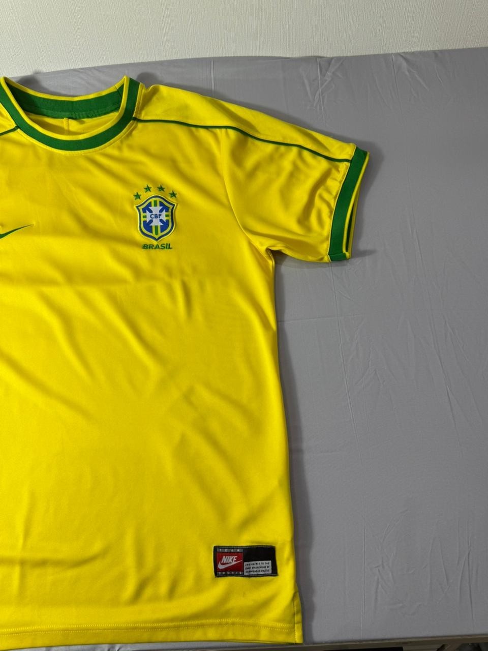 Nike Brazil CBF Yellow Soccer Football Jersey Men's Short Sleeve