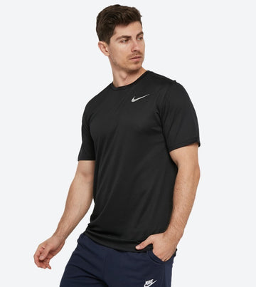 Black Nike Dri-FIT Miler Men's Short-Sleeve Running Top - Size L