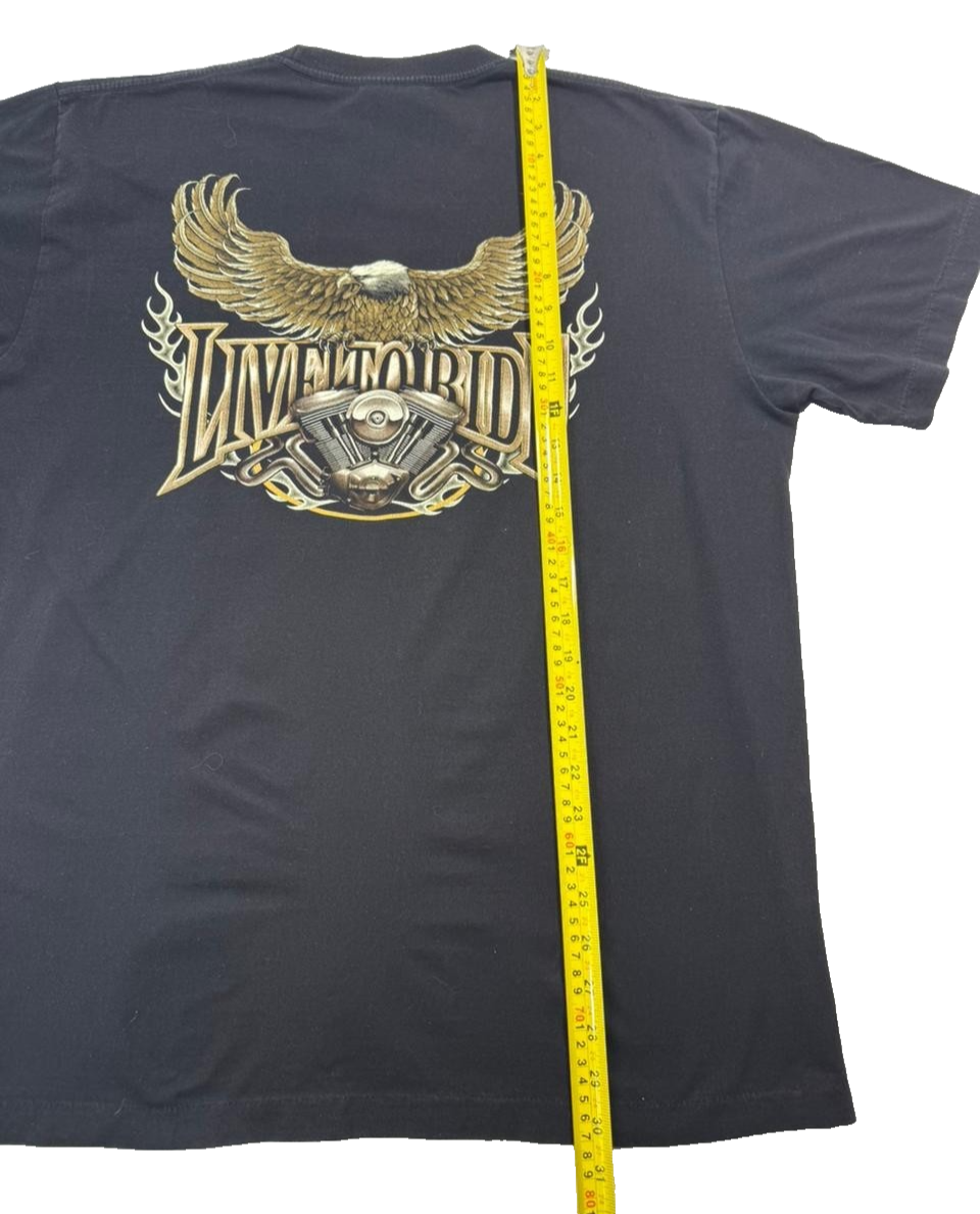 Vintage Rock Eagle Glow In The Dark T-Shirt Men's XL Biker Eagle Live To Ride