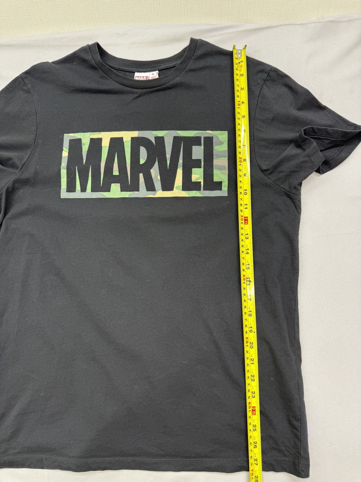 Primark Marvel Camo Black Cotton T-Shirt XL Short Sleeve