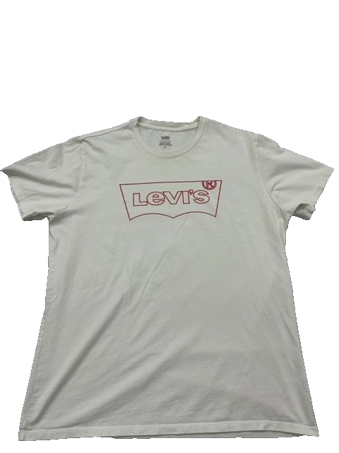 Levi's Men's White T-Shirt – Size L, Logo, Short Sleeve