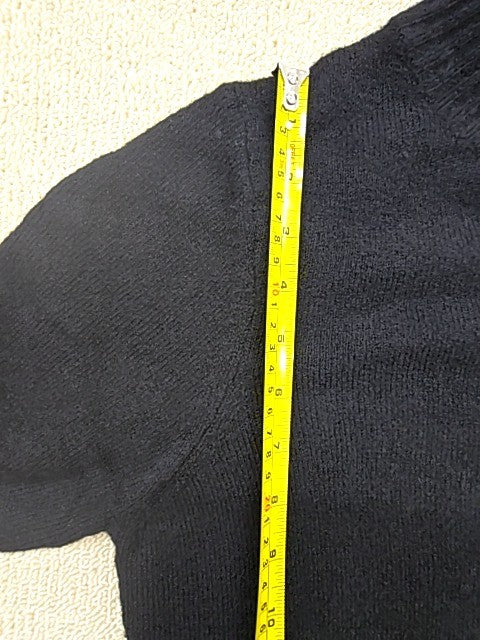 BCBG Women's Black Turtleneck Sweater L Ruffle Long Sleeve Knit