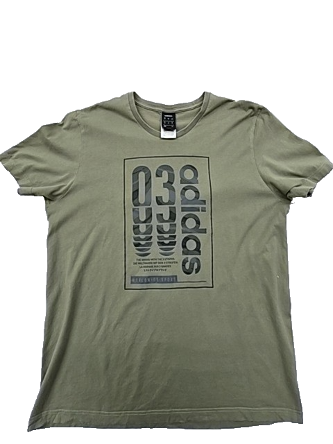 Adidas Men's T-Shirt XL Olive Green Regular Fit Short Sleeve