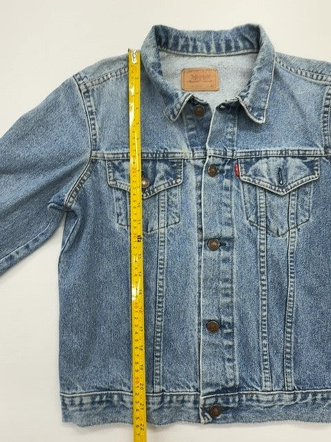 Levi Strauss Girls Light Blue Denim Trucker Jacket XL Regular Button Front