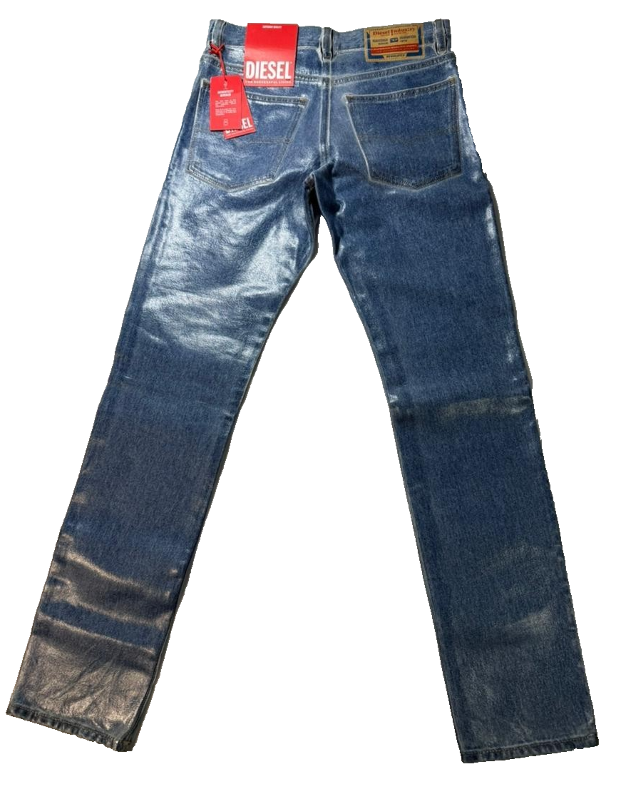 Diesel Industry Men�S Slim Fit Mid Waist Straight Leg Blue Jeans Size 32 Nwt