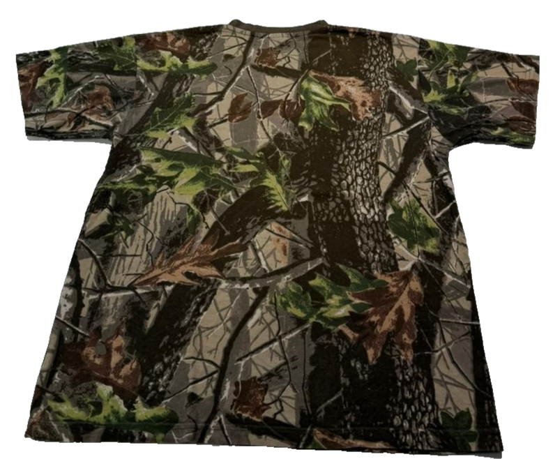 Camo Tree Pattern T-Shirt | Camouflage Leaf Print | Men'S Outdoor Style, Xl