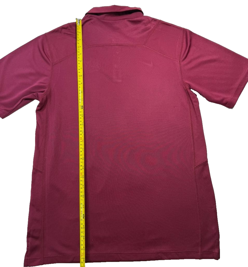 Nike Men's Maroon Nmh Lacrosse Dri-FIT Polo Shirt White Swoosh Size L