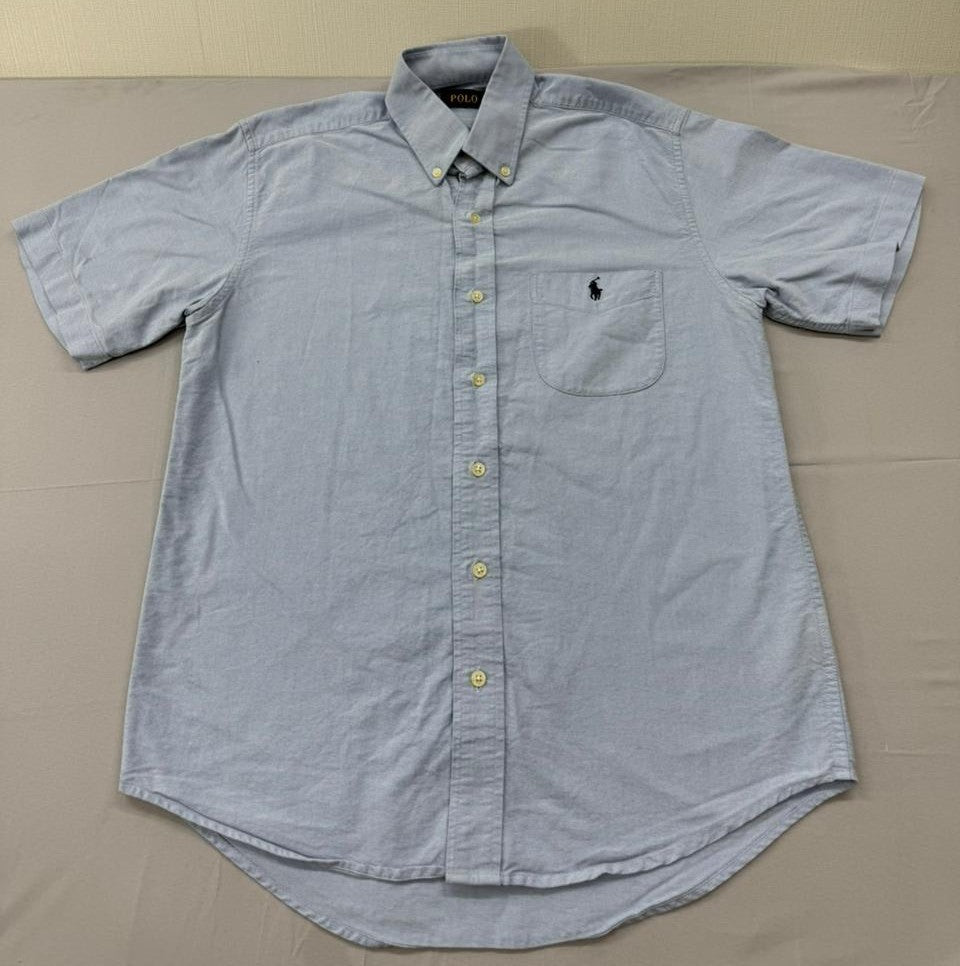 Polo Men's Light Blue Button-Down Shirt Size 15 Cotton Pony Logo