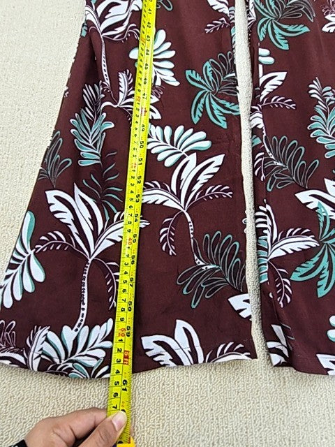 El Emeji Women's Floral Burgundy Sleeveless Wide Leg Jumpsuit Size 42