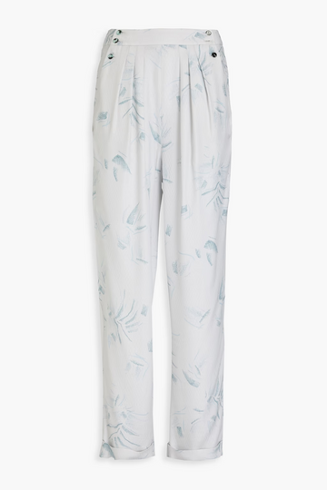 Bnwt Giorgio Armani Printed Jacquard Tapered Pants In A Light, Cream-Hued Color