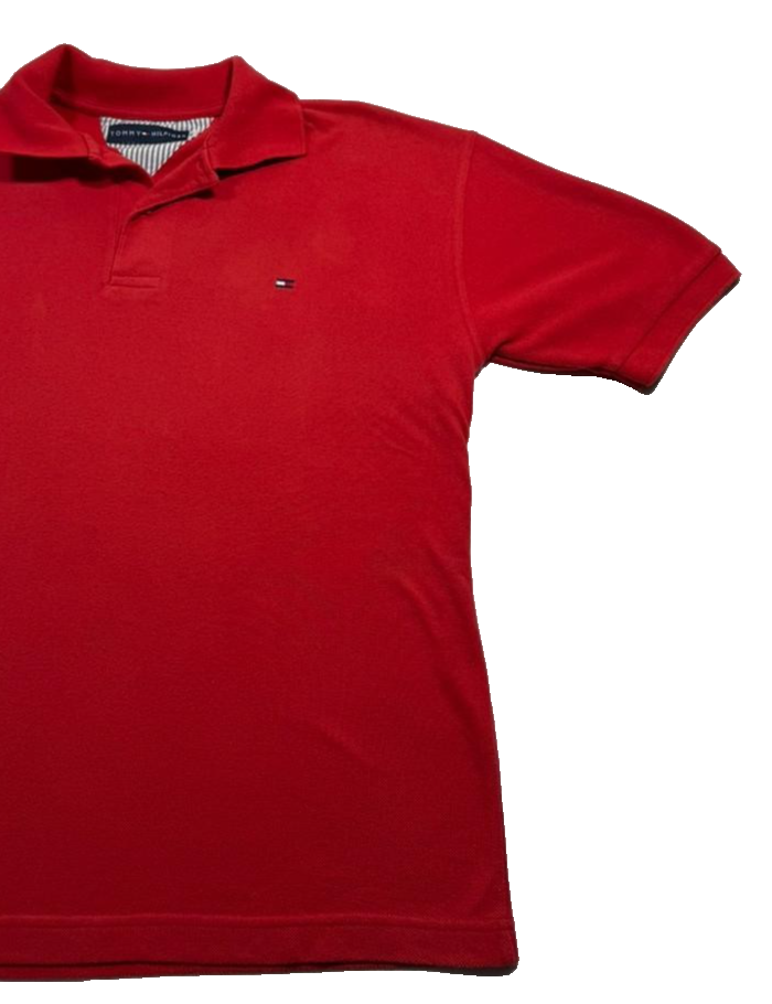 Tommy Hilfiger Men's Red Polo Shirt Size M Embroidered Logo Casual Shirt