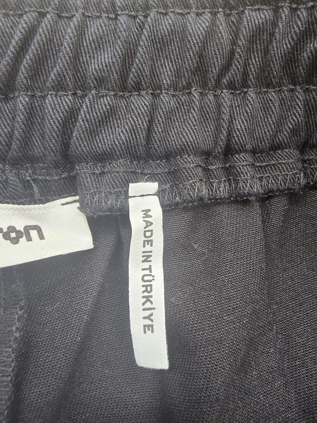 Ole by Koton Black Women's Wide Leg Cargo Pants Elastic Waist Pockets