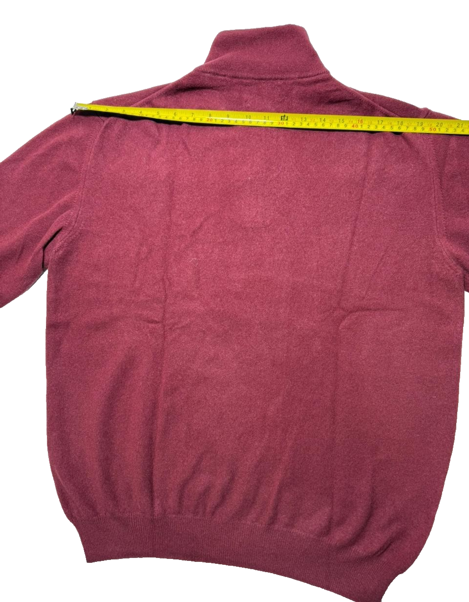 Men Gant 100% Lambswool Half Zip Sweater Burgundy Men's Size 2Xl